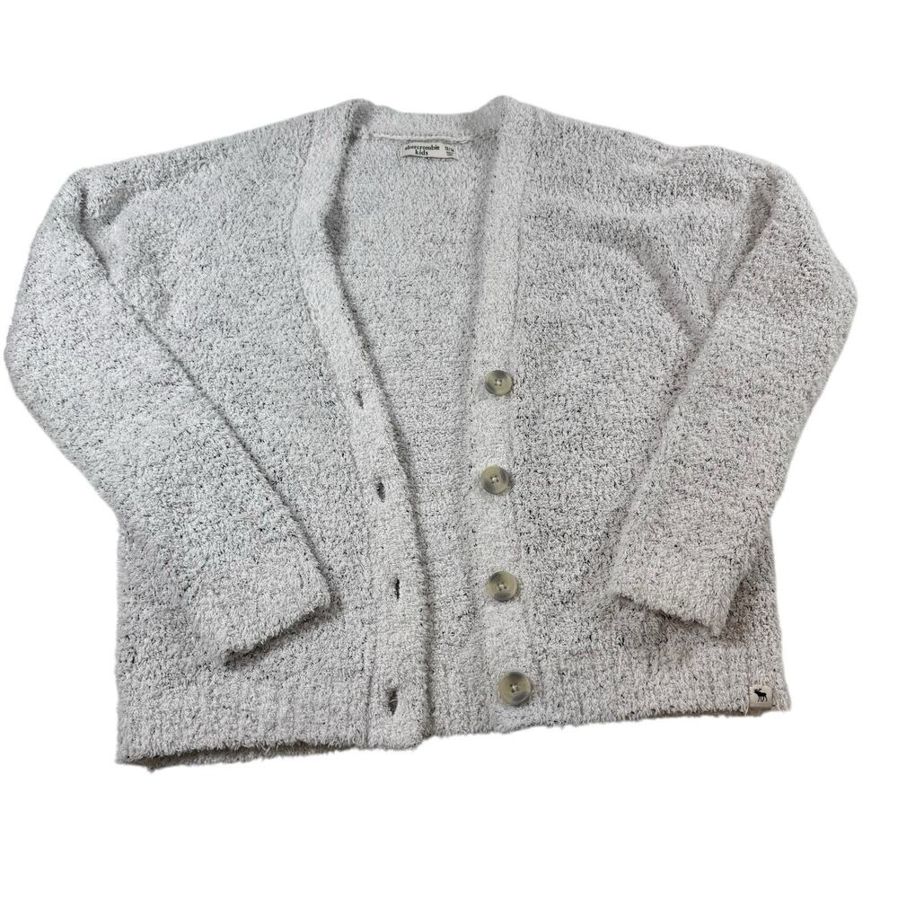 Abercrombie Kids Cardigan 13/14 Gray Button Front Soft Knit Sweater